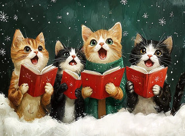 Christmas Caroling Cats Puzzle Delight | MakeYourPuzzles